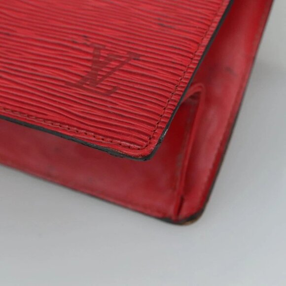 LOUIS VUITTON Epi Trousse Crete Clutch Bag Red M48407 LV Auth 108169 - Picture 15 of 16
